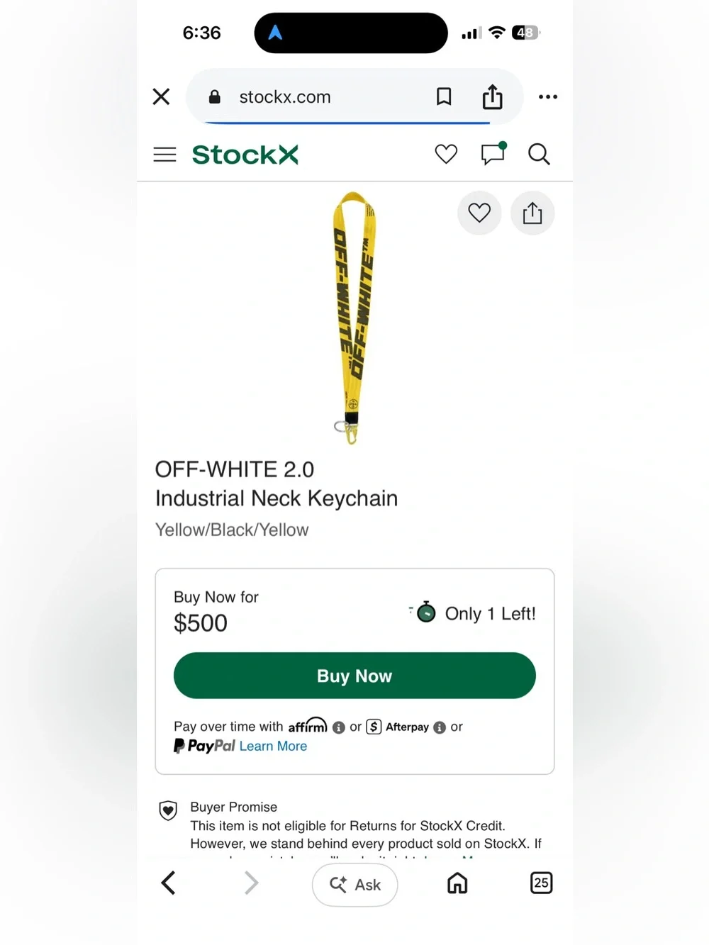 New! Off-White Pink Graphic Strap Key & Card Holder